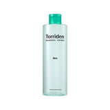 ProtoClinical k-beauty Torriden Balanceful For Men Cica Clearing Skin 300ml single upright skincare bottle centered on a soft white background.