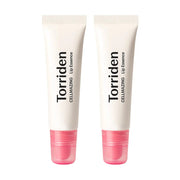 ProtoClinical k-beauty two slim skincare bottles in pale beige and soft blue tones on a light background.