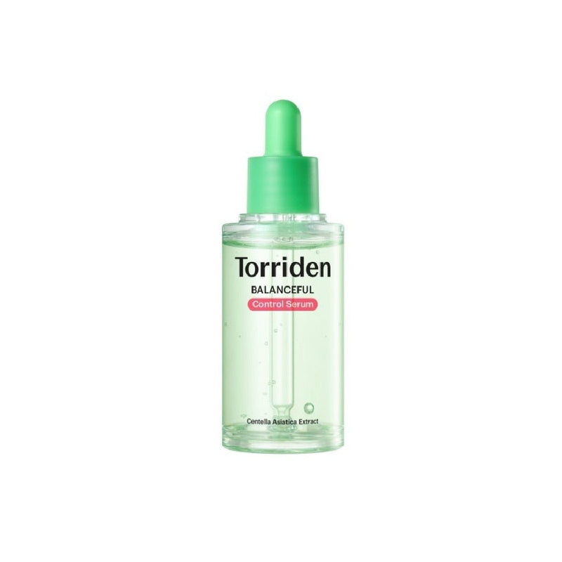 ProtoClinical k-beauty Torriden Balanceful Control Serum 50ml single upright serum bottle centered on a soft white background.