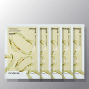 ProtoClinical k-beauty innisfree Vitamin C Active Mask 25ml X 5ea square mask-pack graphic with yellow and cream packaging tones on a light background