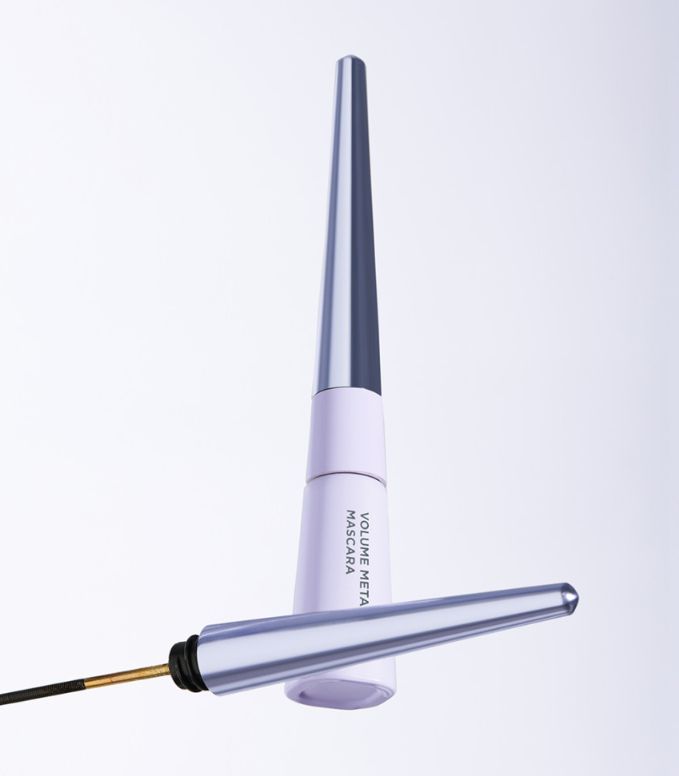 ProtoClinical k-beauty NEOGEN Volume Metal Mascara 4ml (2colors) cool gray silhouette with pale blue side panels on a white background.