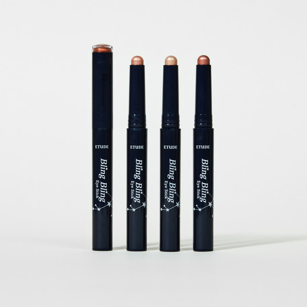 ProtoClinical k-beauty ETUDE Bling Bling Eye Stick 1.4g (6colors) single upright gray eye stick package centered on a white background with pale blue side shading