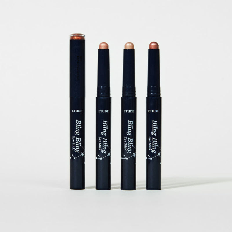 ProtoClinical k-beauty ETUDE Bling Bling Eye Stick 1.4g (6colors) single upright gray eye stick package centered on a white background with pale blue side shading