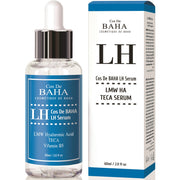ProtoClinical k-beauty Cos De BAHA LH Low Molecular Hyaluronic Acid Serum 60ml blue serum bottle with matching box side by side on a white background