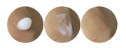 ProtoClinical k-beauty Cos De BAHA CG Centella Asiatica Soothing Calming Cream 120ml three brown cream swatches aligned horizontally on a white background
