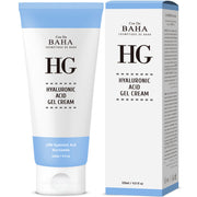 ProtoClinical k-beauty Cos De BAHA HG Hyaluronic Acid Gel Cream 120ml single upright gel cream tube centered on a white background with pale blue accents