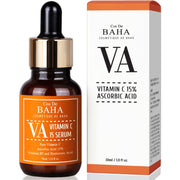 ProtoClinical k-beauty Cos De BAHA VA Vitamin C 15% Serum 30ml dark amber serum bottle with matching box side by side on a white background
