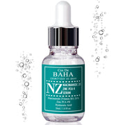 ProtoClinical k-beauty Cos De BAHA NZ Niacinamide 20% + Zinc 4% Serum 30ml single upright dark green serum bottle centered on a clean white background