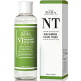 ProtoClinical k-beauty Cos De BAHA NT Niacinamide 5% Facial Toner 200ml tall green bottle centered upright on a white background