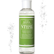 ProtoClinical k-beauty Cos De BAHA NT Niacinamide 5% Facial Toner 200ml tall green bottle shown upright on a white background