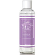 ProtoClinical k-beauty Cos De BAHA T3 Advanced 3% Tranexamic Acid Facial Toner 200ml single upright lavender bottle centered on a white background with soft pastel corner accents