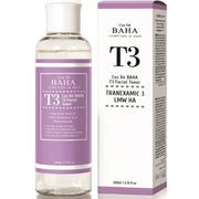 ProtoClinical k-beauty Cos De BAHA T3 Advanced 3% Tranexamic Acid Facial Toner 200ml single boxed toner package in a front-facing packshot on a clean white background