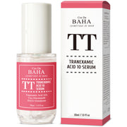 ProtoClinical k-beauty Cos De BAHA TT Tranexamic Acid 10% Serum 30ml warm brown serum bottle beside a pale product box on a white background