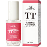 ProtoClinical k-beauty Cos De BAHA TT Tranexamic Acid 10% Serum 30ml warm brown serum bottle beside a pale product box on a white background
