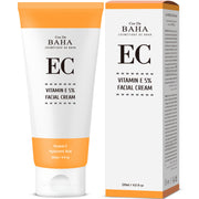 ProtoClinical k-beauty Cos De BAHA EC Tocopheryl acetate (Vitamin E) 5% with Niacinamide Facial Cream 120ml single boxed cream package in a front-facing packshot on a clean white background