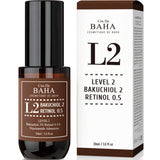 ProtoClinical k-beauty Cos De BAHA L2 Bakuchiol 2% + Retinol 0.5% Serum 30ml single serum bottle centered upright on a plain white background
