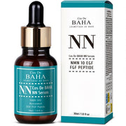 ProtoClinical k-beauty Cos De BAHA Nicotinamide Mononucleotide NMN 10% NN Serum 30ml brown dropper serum bottle beside a white teal carton box on a clean white background