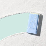 ProtoClinical k-beauty TONE fit SUN Vegan No Sebum Sun Stick SPF50+ PA++++ 18g single upright blue sun stick centered on a white background with pale yellow accents