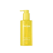 ProtoClinical k-beauty irecipe Ceramide Yuja Bio Cleansing Oil 200ml in a pale yellow bottle silhouette with a warm beige vertical center on a white background
