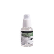 ProtoClinical k-beauty DERMA FACTORY Niacinamide 20% Serum 30ml shown as a single upright serum bottle centered on a pale gray background