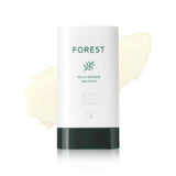 ProtoClinical k-beauty Green Finger FoRest Multi Defense Sun Stick SPF PA++++ 19g single upright pale green sun stick package centered on a white background with gray lower shading.
