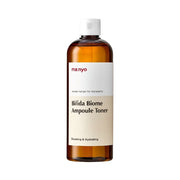 ProtoClinical k-beauty [MANYO FACTORY] Bifida Biome Ampoule Toner 400ml taupe silhouette centered in a tall vertical layout on a light background.