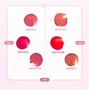 ProtoClinical k-beauty lilybyred Balming Dewy Tint 6g (6colors) single rounded lip tint bottle shown upright with a glossy pink cap on a soft pink background