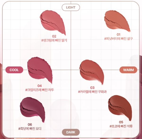 ProtoClinical k-beauty lilybyred Milky Blur Fondue Bar 1.9g (6colors) single pink cylindrical balm stick shown upright in a close-up product visual on a light background