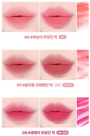 ProtoClinical k-beauty lilybyred Sweet Liar Milky Tint 4g (14colors) lip tint shade chart showing colors 4 to 6 in a tall vertical layout on a light background
