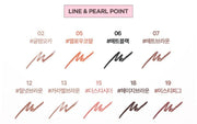 ProtoClinical k-beauty lilybyred Starry Eyes Am9 to Pm9 Gel Eyeliner 0.5g (11colors) gel eyeliner pencil with liner swatch details on a light background
