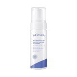 ProtoClinical k-beauty AESTURA Atobarrier 365 Gentle Foaming Cleanser 150ml single upright white cleanser tube centered on a pale blue-white background with soft blue side accents.