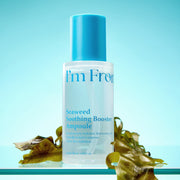 ProtoClinical k-beauty I'm from Seaweed Soothing Booster Ampoule 50ml teal promotional graphic with a soft gray center on a light background