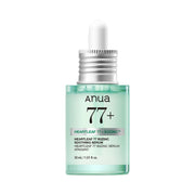 ProtoClinical k-beauty Anua Heartleaf 77 B3Zinc Soothing Serum 30ml upright mint green serum bottle with a silver dropper cap centered on a white background