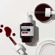 ProtoClinical k-beauty heimish RX AHA BHA Peeling Serum 35ml single upright dark serum bottle centered on a light background with muted taupe side shading.