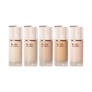 ProtoClinical k-beauty pale beige beauty graphic with two soft vertical forms on a light background.