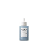 ProtoClinical k-beauty SKIN1004 Hyalu-Teca Plumping Ampoule 50ml abstract product graphic with an upright pale blue bottle-like silhouette, dark gray oval center, and soft blue side bands on a white background