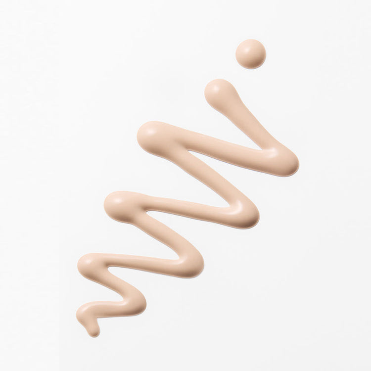 ProtoClinical k-beauty soft peach beauty graphic with pale blue side shading on a light background.