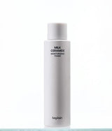 ProtoClinical k-beauty beplain Milk Ceramide Moisturizing Toner 150ml in a single tall pale gray toner bottle centered upright on a white background with soft blue side shading
