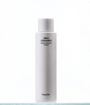 ProtoClinical k-beauty beplain Milk Ceramide Moisturizing Toner 150ml in a single tall pale gray toner bottle centered upright on a white background with soft blue side shading