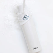 ProtoClinical k-beauty beplain Milk Ceramide Moisturizing Toner 150ml in a single tall pale gray toner bottle centered upright on a white background with soft blue side shading