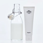 ProtoClinical k-beauty beplain Milk Ceramide Moisturizing Cream 50ml as a single tall pale beige skincare package centered upright on a soft white background.