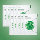 ProtoClinical k-beauty beplain Madecassoside Calming Ampoule Mask 24ml X 10ea shown in a square product detail graphic with green, white, and soft yellow packaging tones
