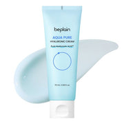 ProtoClinical k-beauty beplain Aqua Pure Hyaluronic Cream 70ml single upright pale aqua cream tube centered on a white background with soft pink and blue side shading.