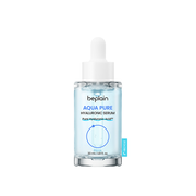 ProtoClinical k-beauty beplain Aqua Pure Hyaluronic Serum 30ml single upright pale blue and gray serum bottle centered on a white background with soft aqua side shading.