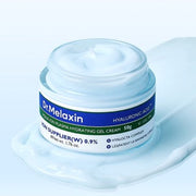 ProtoClinical k-beauty Dr.Melaxin Aqua Ion Plasma Hydrating Gel Cream 50ml single rounded gray cream jar centered on a white background with pale blue side accents