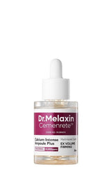 ProtoClinical k-beauty Dr.Melaxin Cemenrete Calcium Intense Ampoule Plus 30ml single upright blue-gray ampoule bottle centered on a white background