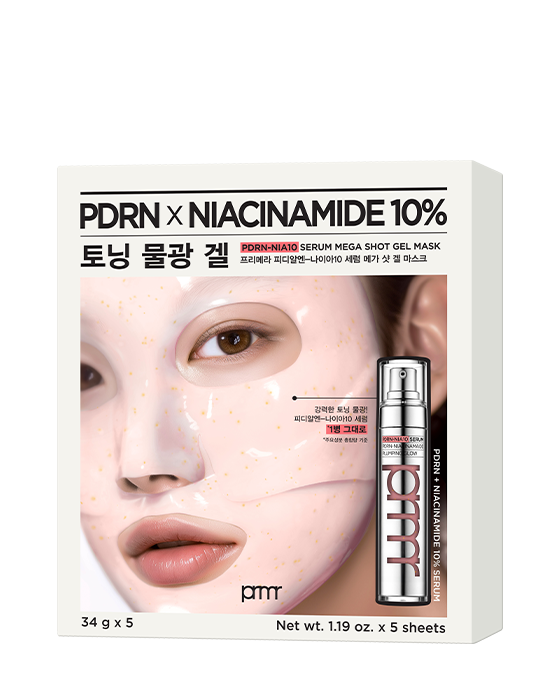 ProtoClinical k-beauty beauty graphic with soft peach and cool gray tones on a light background.