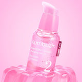 ProtoClinical k-beauty numbuzin No.2 Rose PDRN Collagen Plumping Serum 30ml single upright pink serum bottle centered on a soft white background.