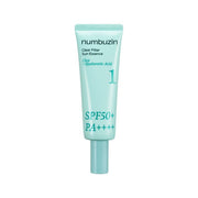 ProtoClinical k-beauty numbuzin No.1 Clear Filter Sun Essence SPF50+ PA++++ 50ml single sunscreen bottle on a white background
