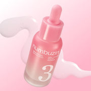 ProtoClinical k-beauty numbuzin No.3 Bifida Bakuchiol Zero Pore Serum 30ml single upright peach serum bottle centered between pale aqua and pink side panels